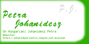 petra johanidesz business card